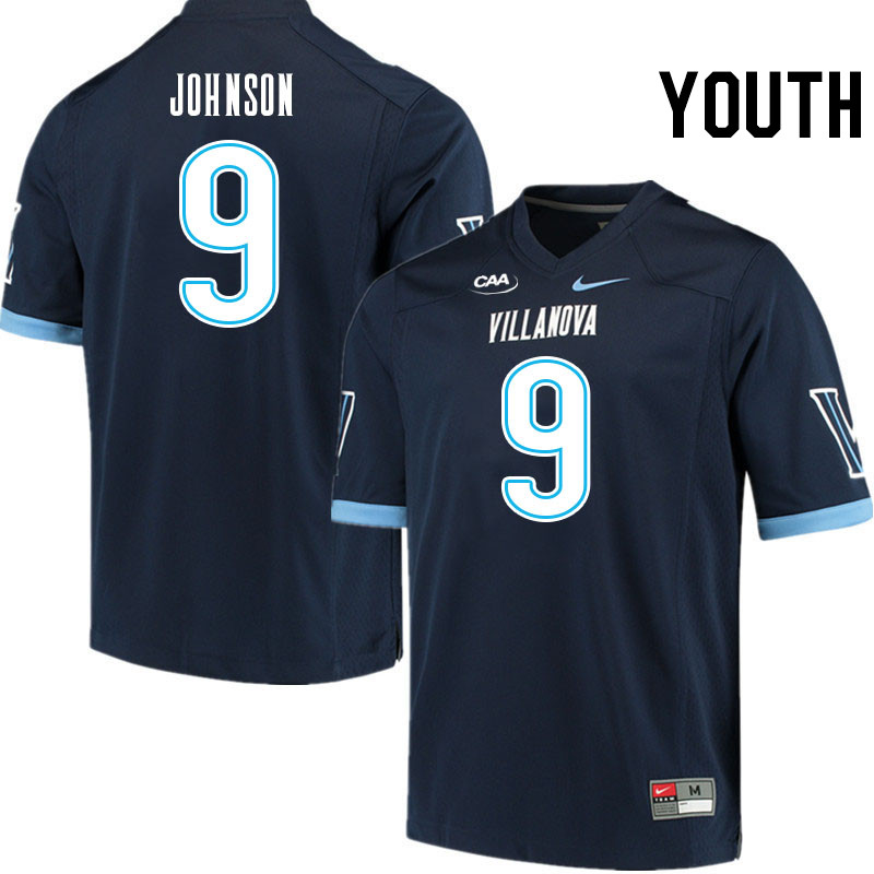 Youth #9 Antonio Johnson Villanova Wildcats College Football Jerseys Stitched Sale-Navy